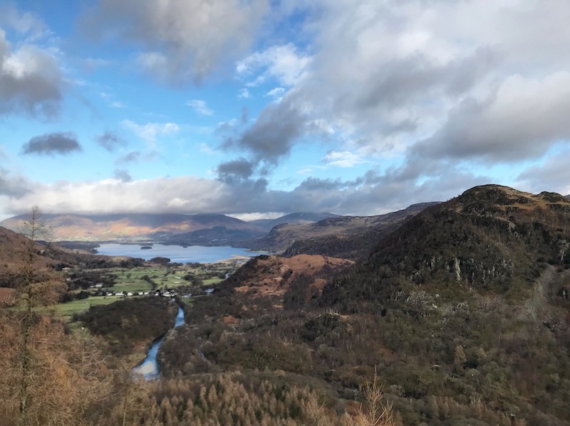 Castle Crag and High Doat from Rosthwaite, Borrowdale walking route